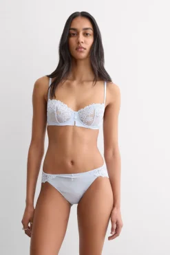 Biustonosz Balkonetka Denise z Jedwabiu i Koronki Silky Flowers