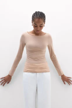 Bluzka z Dekoltem w Łódkę z Bawełny Ultralight Cotton