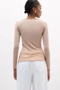 Bluzka z Dekoltem w Łódkę z Bawełny Ultralight Cotton