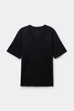 Bluzka z Krótkim Rękawem z Dekoltem w Serek z bawełny Elevated Cotton