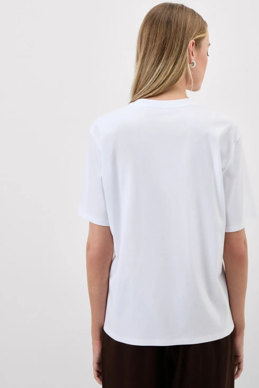 Bluzka z Krótkim Rękawem z Dekoltem w Serek z bawełny Elevated Cotton
