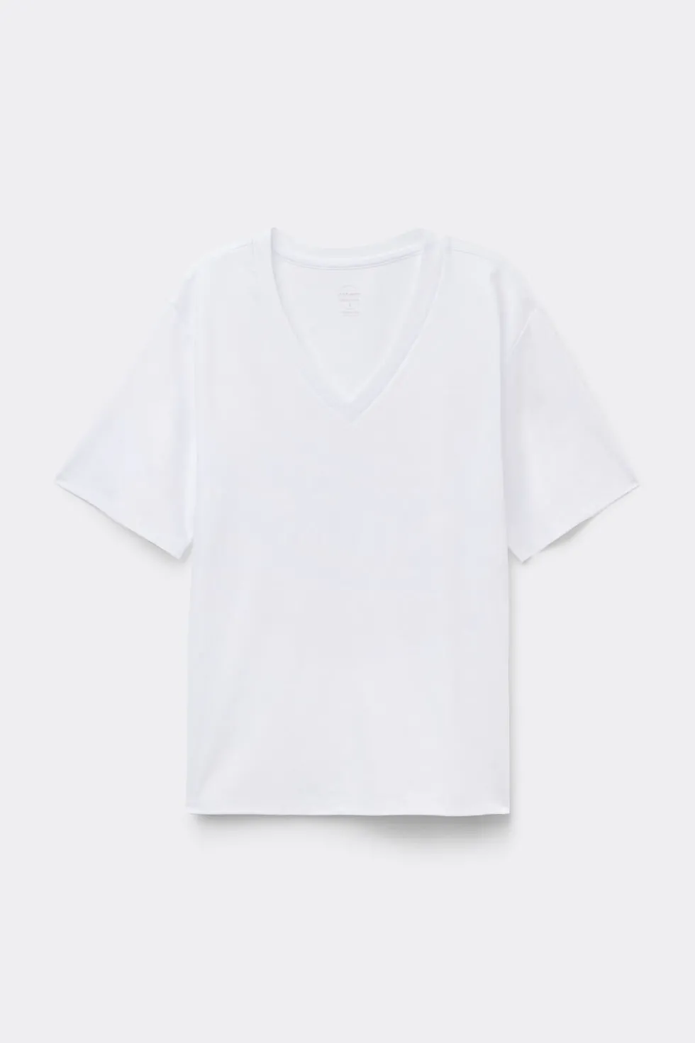 Bluzka z Krótkim Rękawem z Dekoltem w Serek z bawełny Elevated Cotton