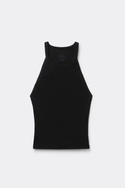 Crop Top w Prążki z Bawełny Superior