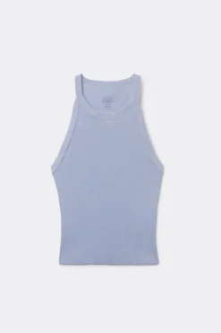 Crop Top w Prążki z Bawełny Superior