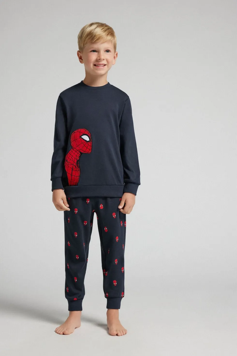 Długa Piżama Dziecięca z Bawełny Marvel Spiderman