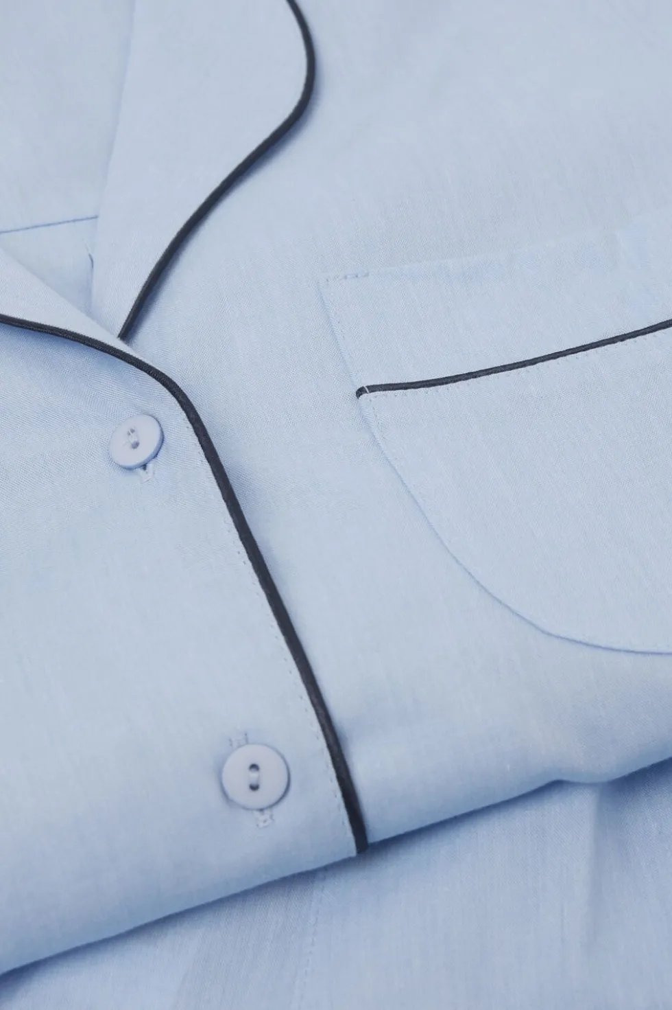 Długa Piżama z Bawełny i Modalu Chambray NI