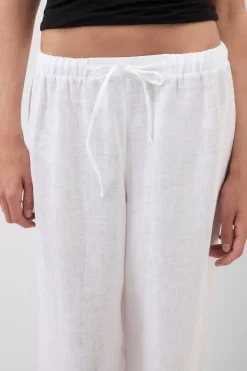 Długie spodnie z Troczkiem z Płótna Lnianego The Pure Linen