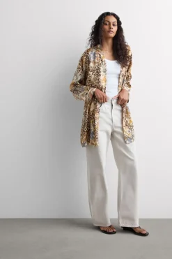Kimono z Satyny Wiskozowej Animalier Simply Iconic