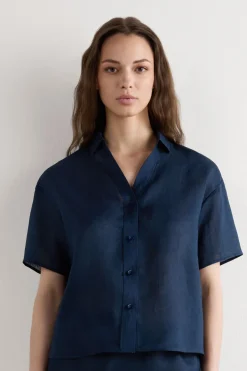 Koszula z Krótkim Rękawem z Płótna Lnianego The Pure Linen