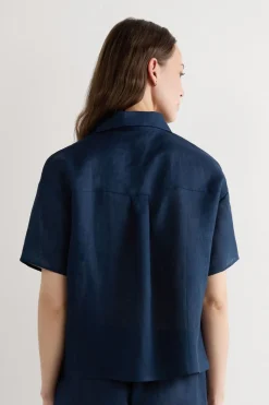 Koszula z Krótkim Rękawem z Płótna Lnianego The Pure Linen
