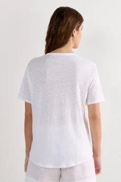 Lniana Bluzka z Krótkim Rękawem The Pure Linen