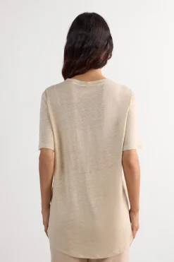 Lniana Bluzka z Krótkim Rękawem The Pure Linen