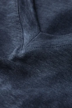 Lniana Bluzka zKrótkim Rękawem iDekoltem wSerek The Pure Linen