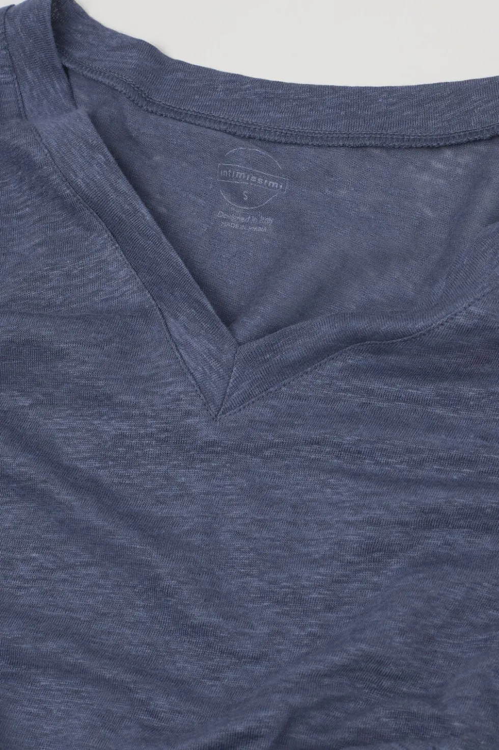 Lniana Bluzka zKrótkim Rękawem iDekoltem wSerek The Pure Linen