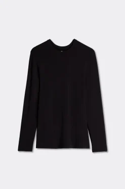 Longsleeve z Modalu z Kaszmirem z Dekoltem Pod Szyję