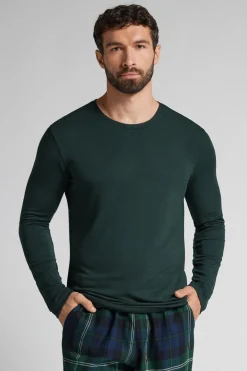 Longsleeve z Modalu z Kaszmirem z Dekoltem Pod Szyję