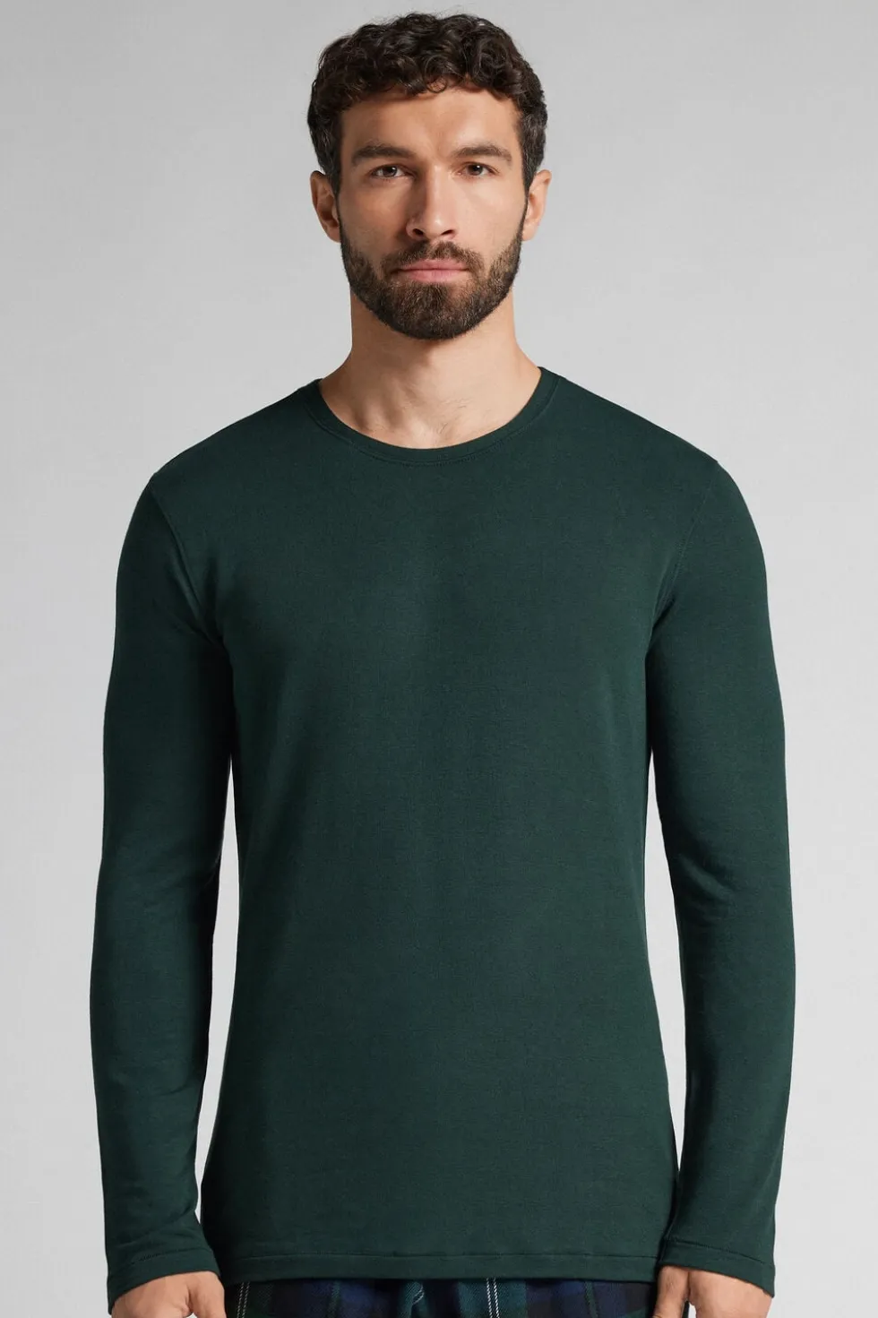 Longsleeve z Modalu z Kaszmirem z Dekoltem Pod Szyję