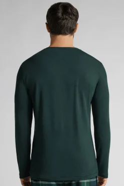 Longsleeve z Modalu z Kaszmirem z Dekoltem Pod Szyję