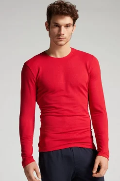 Longsleeve z Modalu z Kaszmirem z Dekoltem Pod Szyję