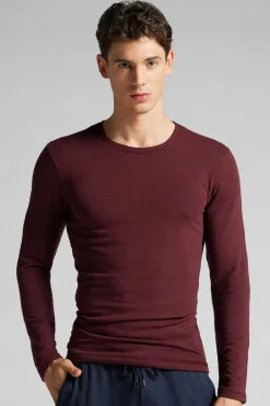 Longsleeve z Modalu z Kaszmirem z Dekoltem Pod Szyję