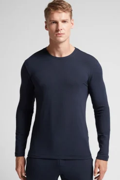 Longsleeve z Modalu z Kaszmirem z Dekoltem Pod Szyję