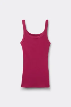 Tank Top Prążkowany z Bawełny Superior