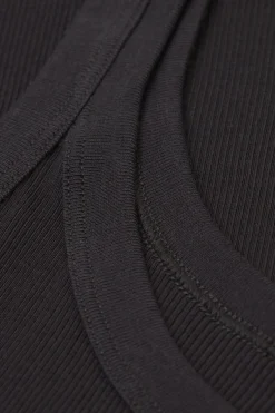 Tank Top Prążkowany z Bawełny Superior