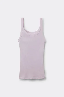 Tank Top Prążkowany z Bawełny Superior