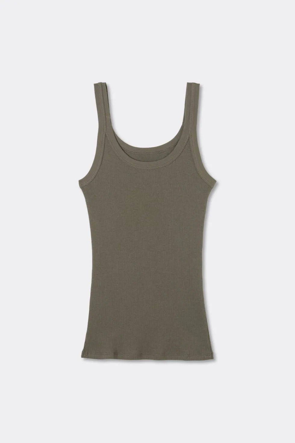 Tank Top Prążkowany z Bawełny Superior