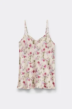Top z Jedwabiu z Nadrukiem Pretty Flowers