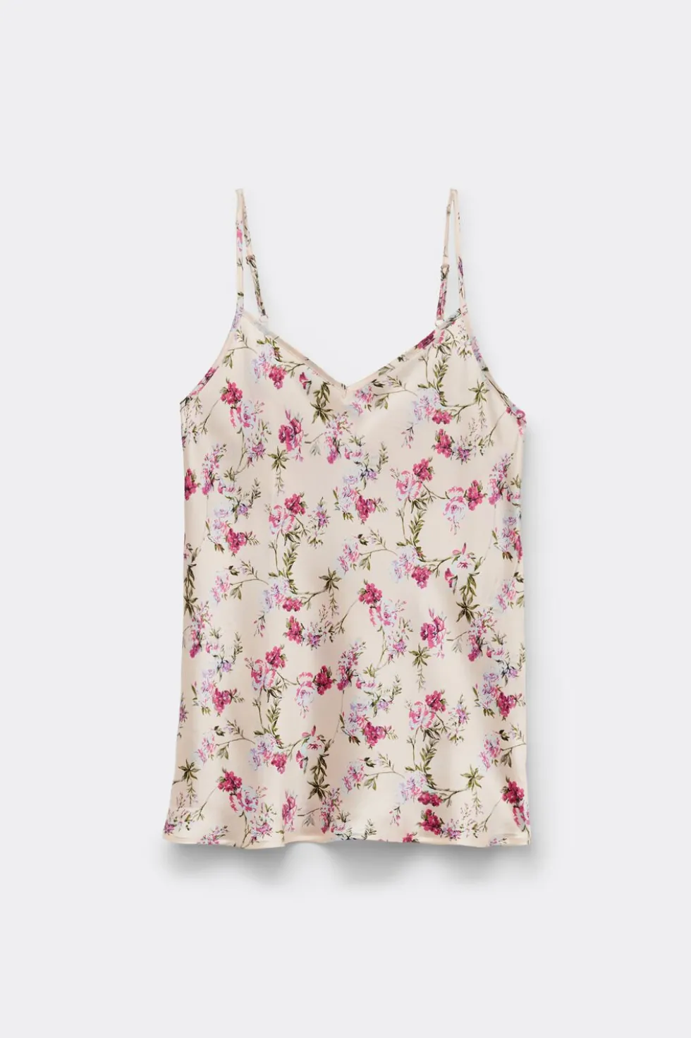 Top z Jedwabiu z Nadrukiem Pretty Flowers