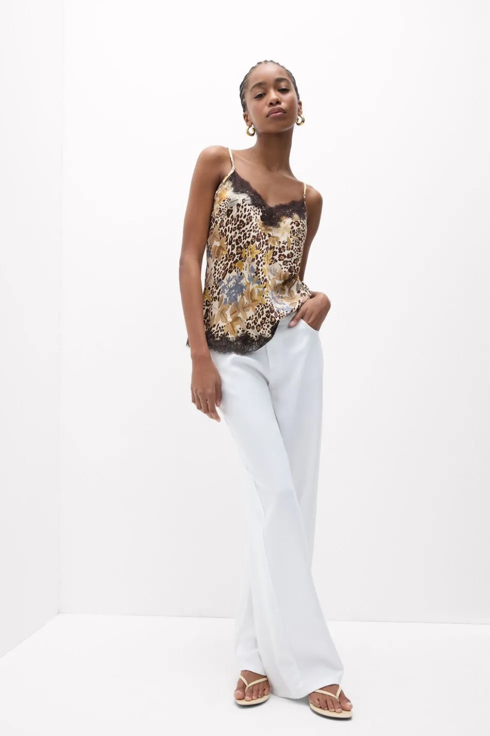 Top z Satyny Wiskozowej Animalier Simply Iconic