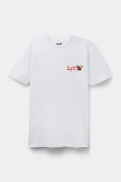 T-shirt 100% Bawełny z Haftowanym Nadrukiem