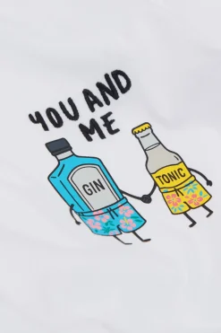 T-shirt 100% Bawełny z Haftowanym Nadrukiem You&Me