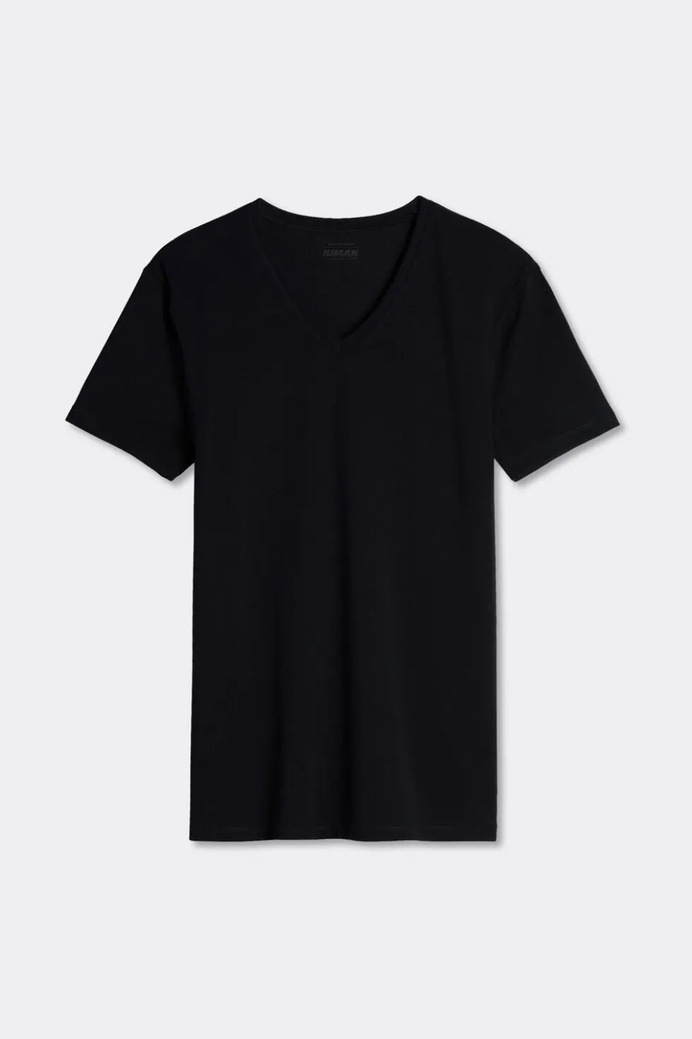 T-shirt z Dekoltem w Kształcie Litery V z Elastycznej Bawełny Superior