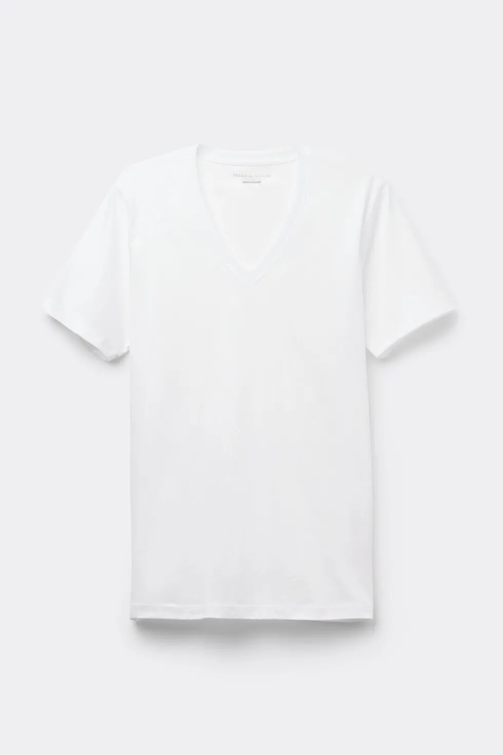 T-shirt z Dekoltem w Kształcie Litery V z Merceryzowanej Bawełny filo Premium