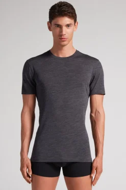 T-shirt z Krótkim Rękawem z Wełny Merino