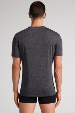 T-shirt z Krótkim Rękawem z Wełny Merino