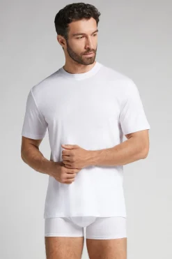 T-shirt z Merceryzowanej Bawełny Superlight filo Premium